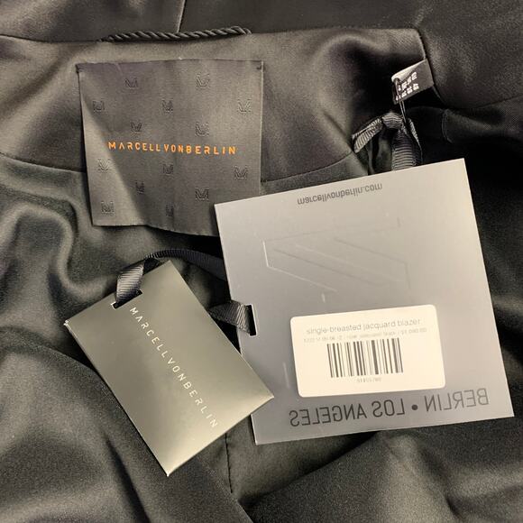 MARCELL VON BERLIN Size 38 Viper Orange Black Jacquard Shawl Lapel Cuffed Suit - Picture 8 of 16